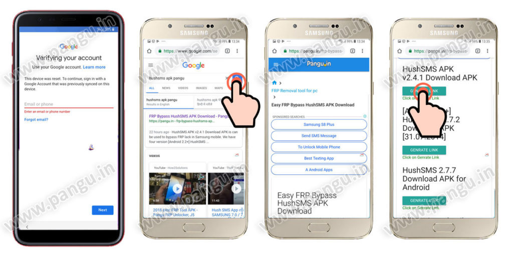 Samsung Galaxy J6 J6 Plus (2018) V8.0 Frp Lock Remove google account done download hushsms apk