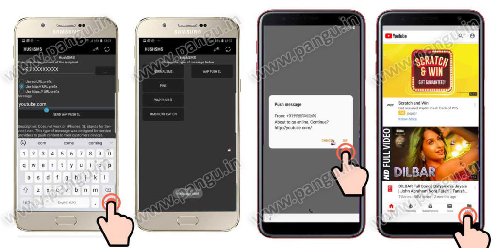 Samsung Galaxy A6 A6 Plus (2018) V8.0 Frp Lock Remove google account done send push sms url to frp locked mobile