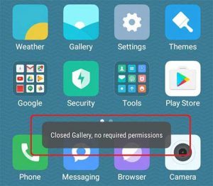 closed gallery no required permissions redmi note