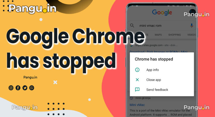 Unfortunately, Chrome has stopped” when opening links